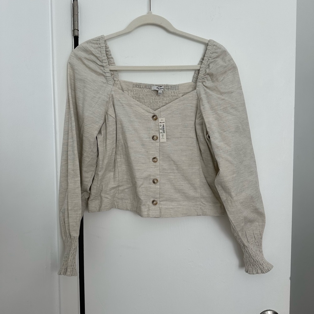 NWT Madewell Cream Button-Up Blouse